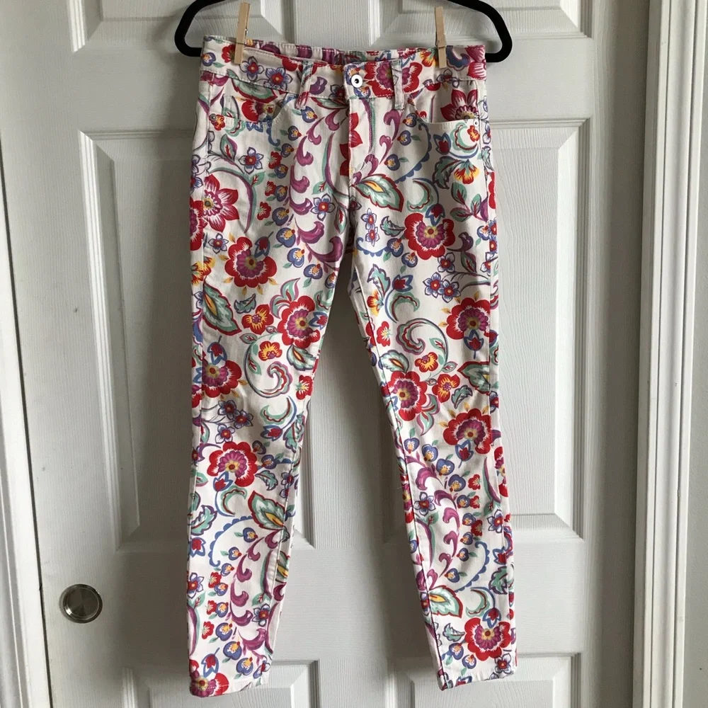 Pilcro Mid Rise‎ Skinny Jean / Floral Print / 26P